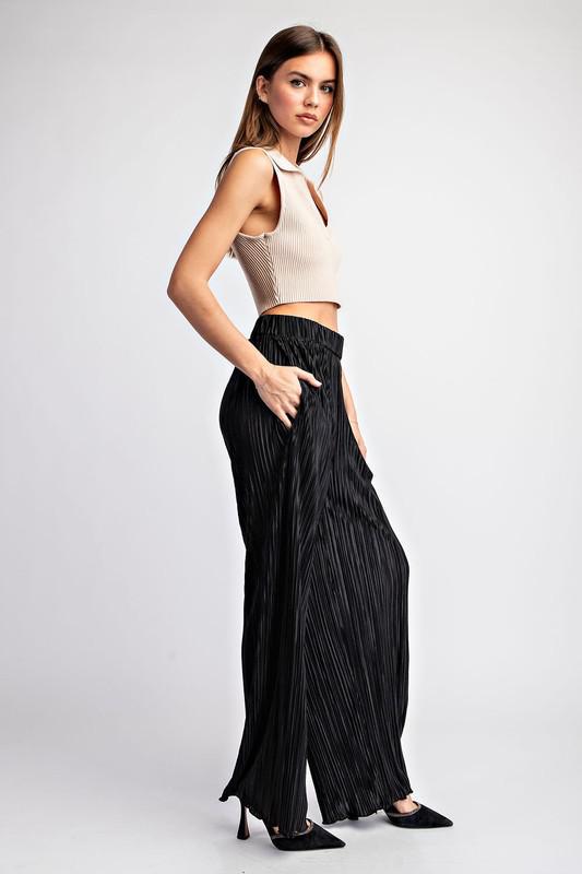 Pleated Stright Leg Pants