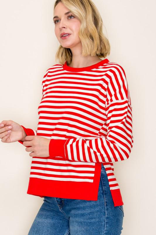 Crewneck Stripe Banded Sweatshirt