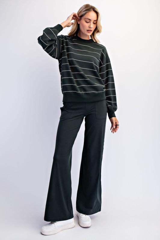 Modal Scuba Stripe Crew Neck Top
