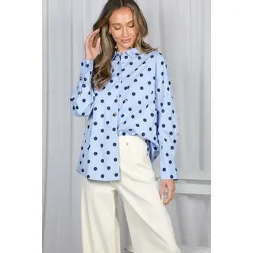 Charming Polka Dot Button Down