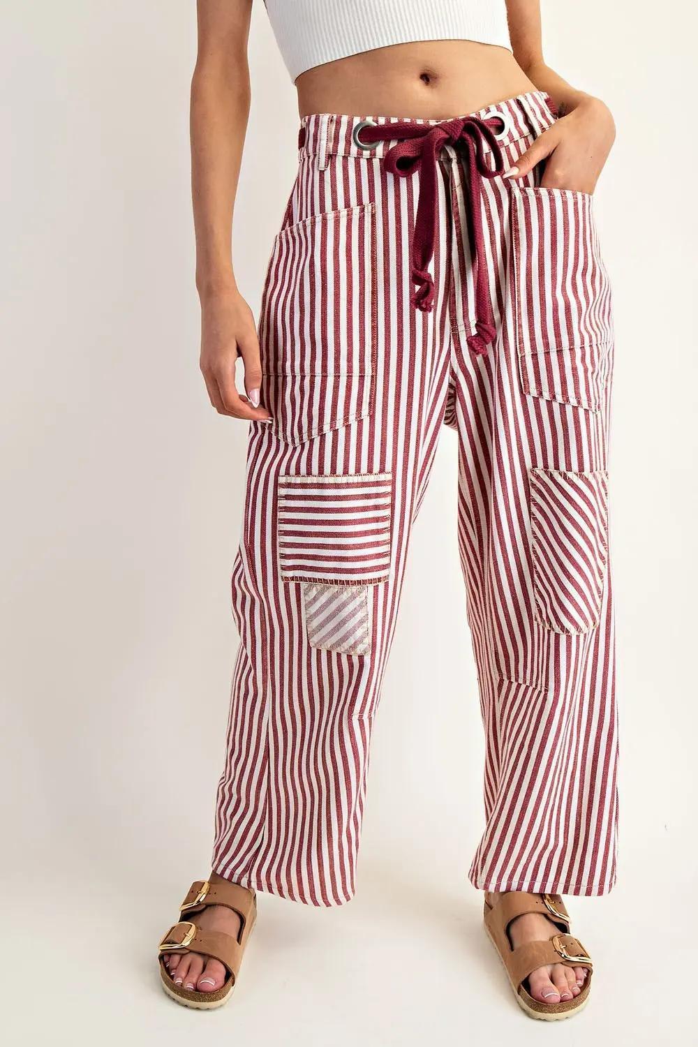 Stripe Drawstring Pants