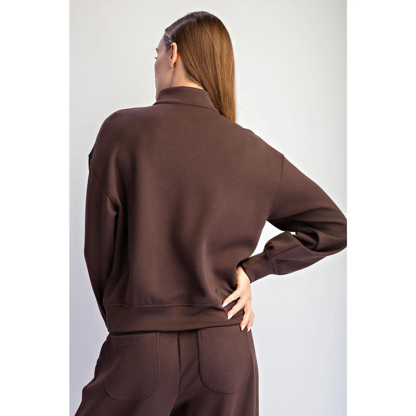 Modal Quarter Zip-Espresso