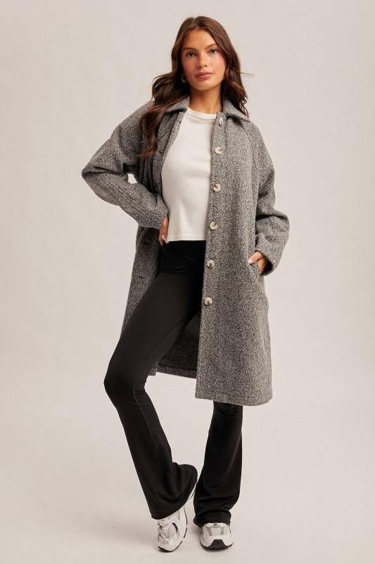 Teddy Textured Button Down Coat