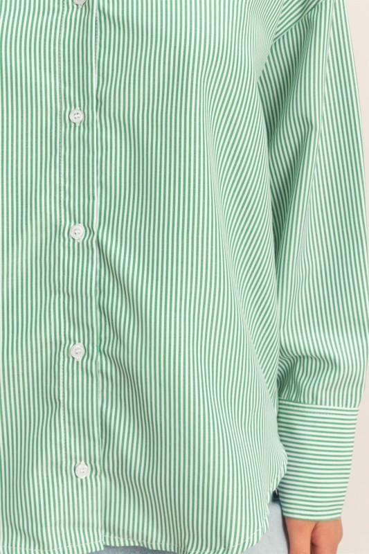 Green Striped Button-up Shirt