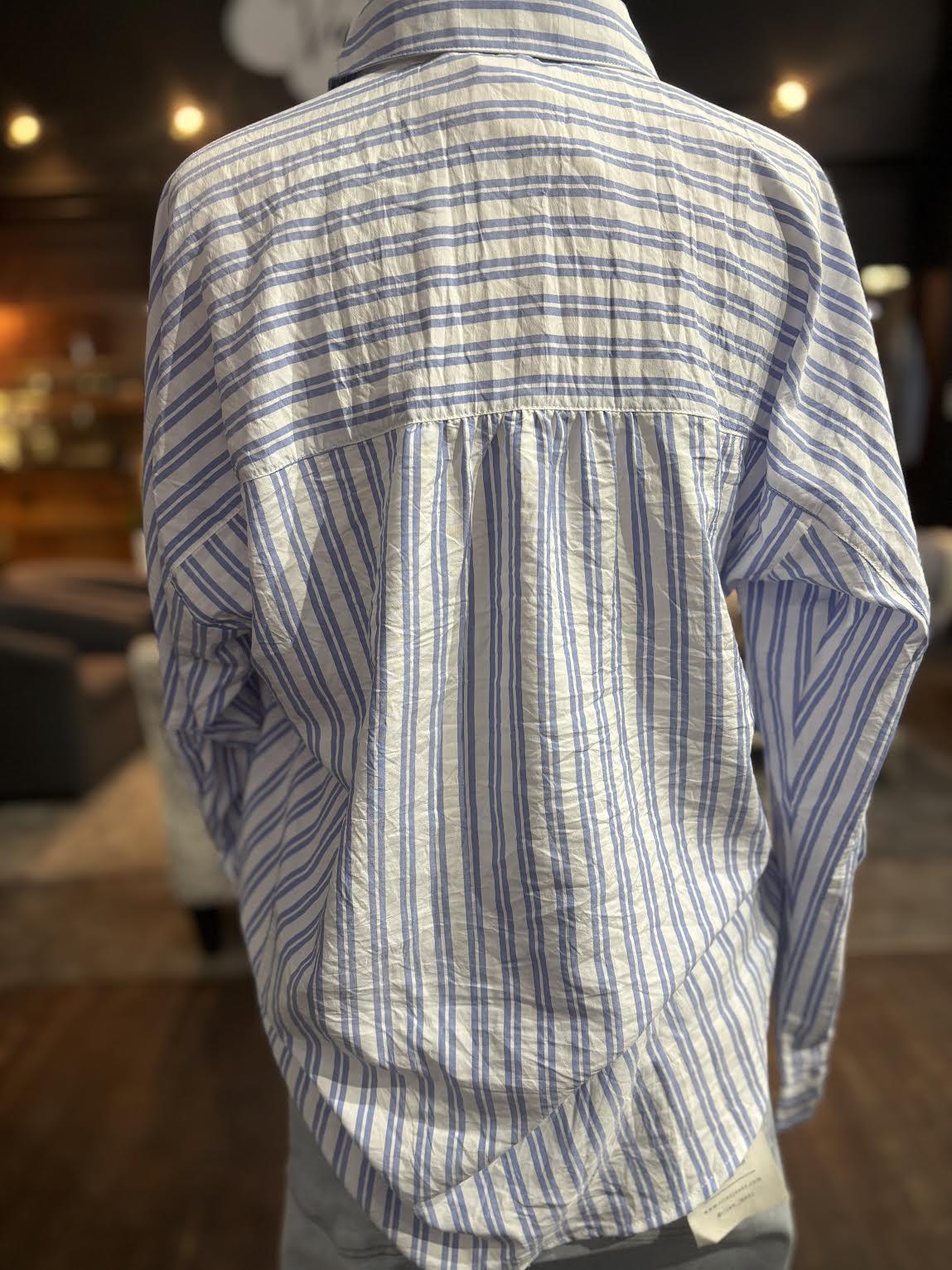 Directional Stripe Oversized Button Down