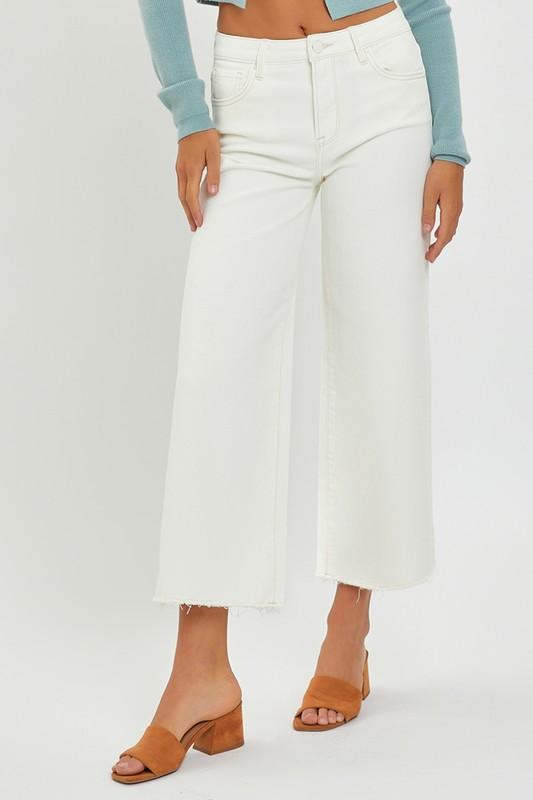 Risen Tummy Control High Rise Crop Wide Pants