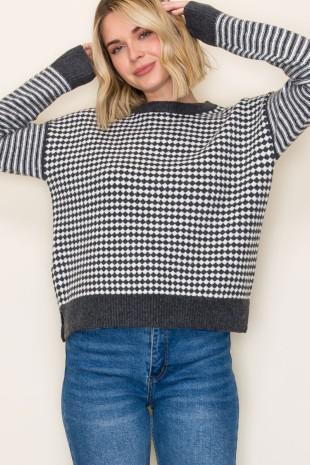 Charcoal Checker Sweater