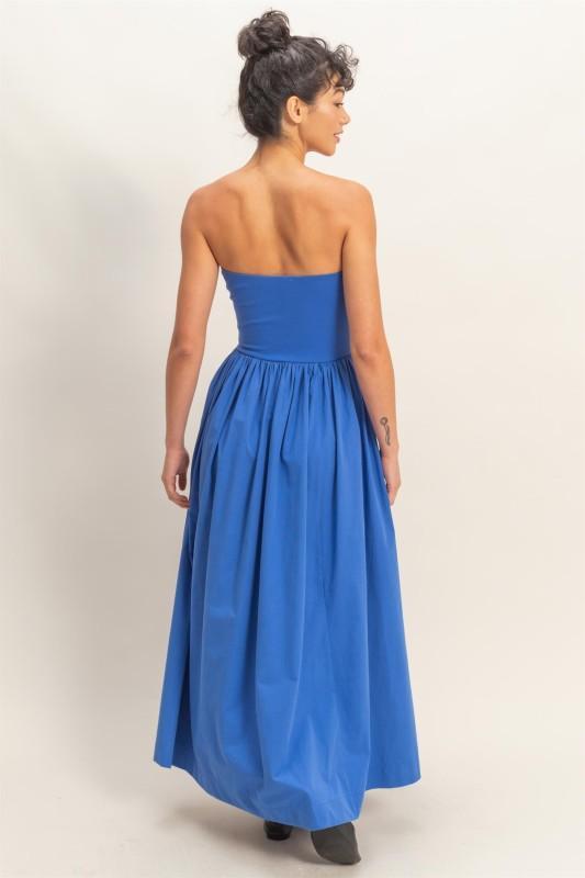 Strapless Flowy Midi Dress