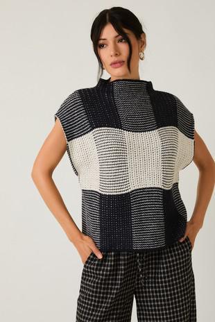 Mock Neck Drop Shoulder Top