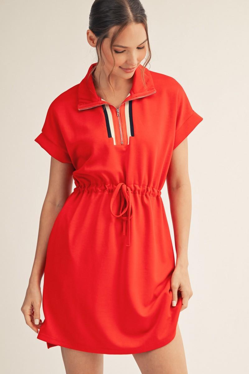 Drawstring Waist Casual Dress