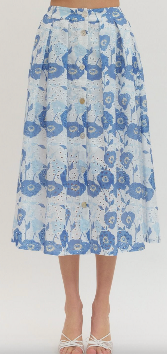 Floral Print Midi Skirt