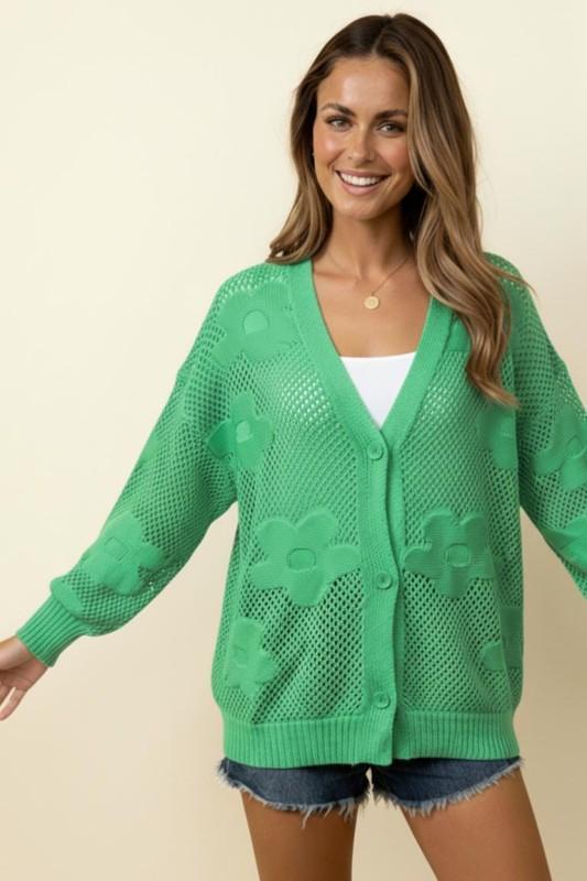 Flower Jacquard Cardigan