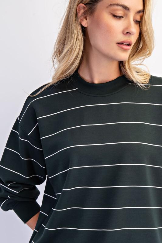 Modal Scuba Stripe Crew Neck Top