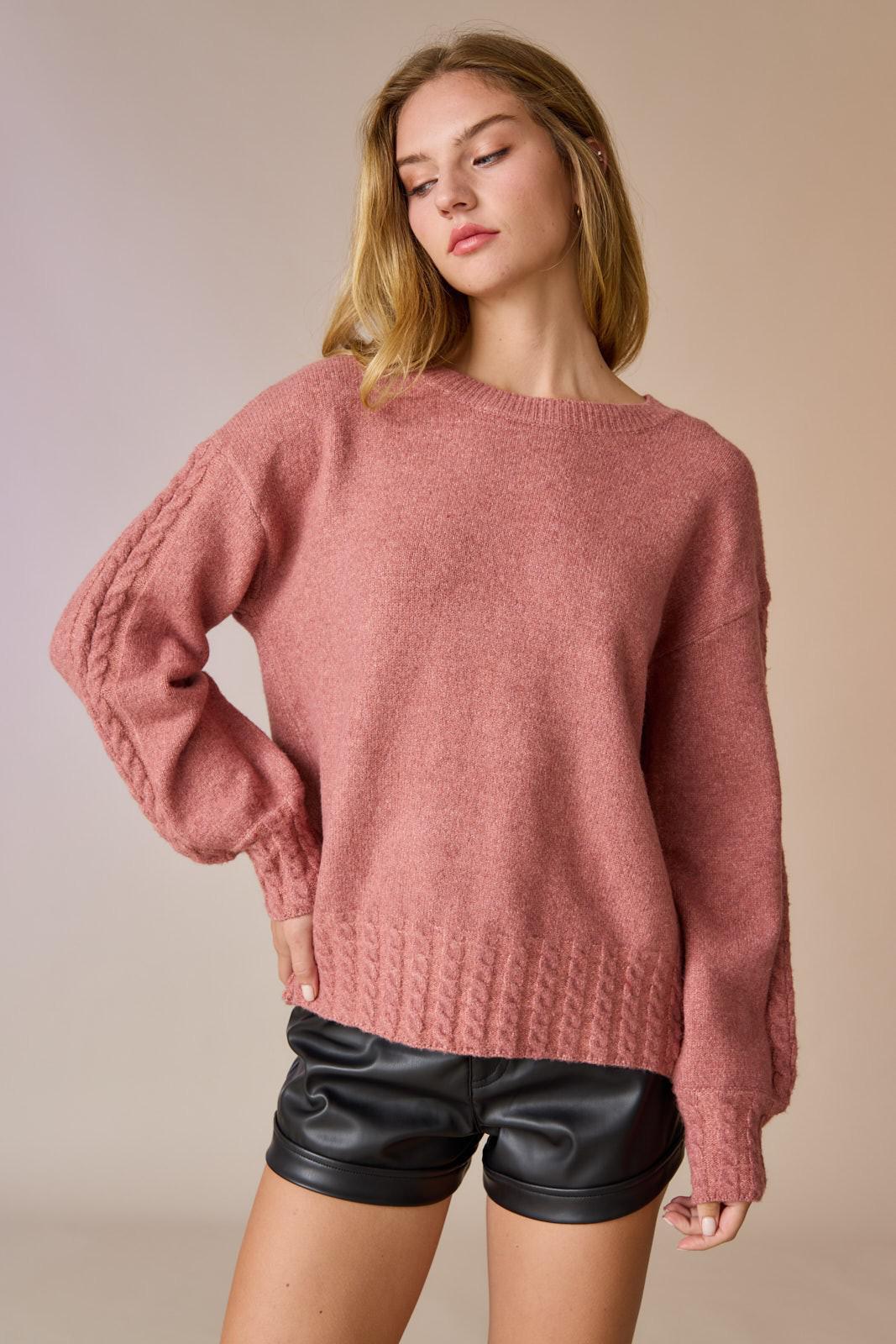 Kennedy Bow Sweater - Dark Mauve