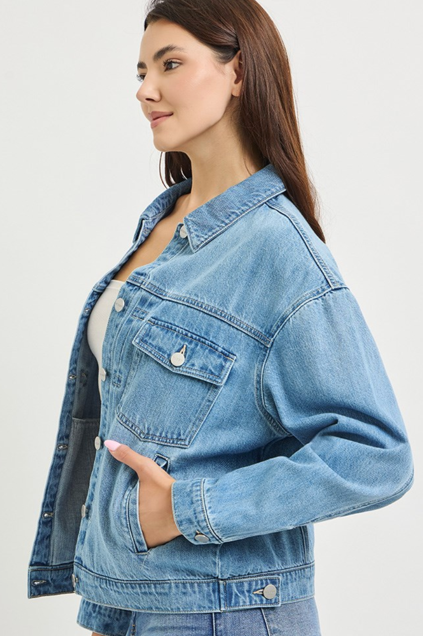 Risen Pintucked Denim Jacket