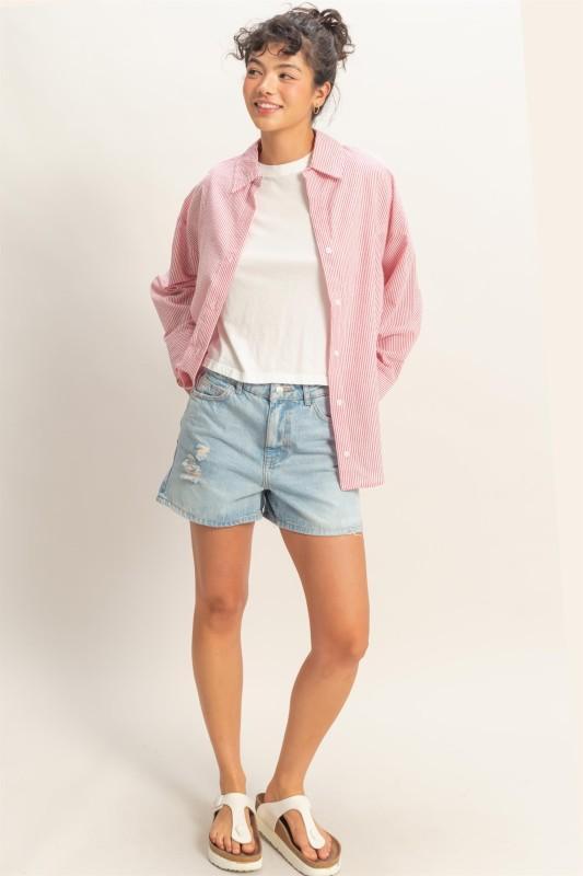 Red Stripe Button Down