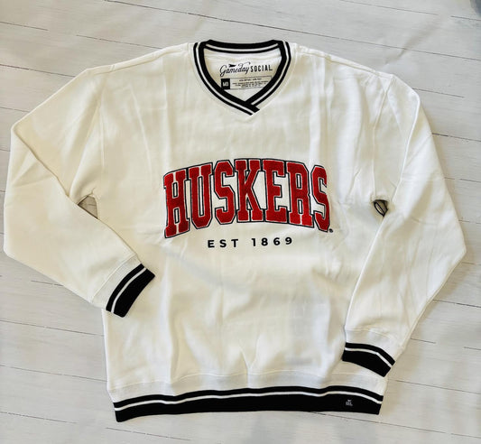 Husker Chenille V-Neck Sweatshirt