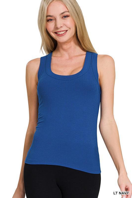 Ribbed Scoop Neck Tank