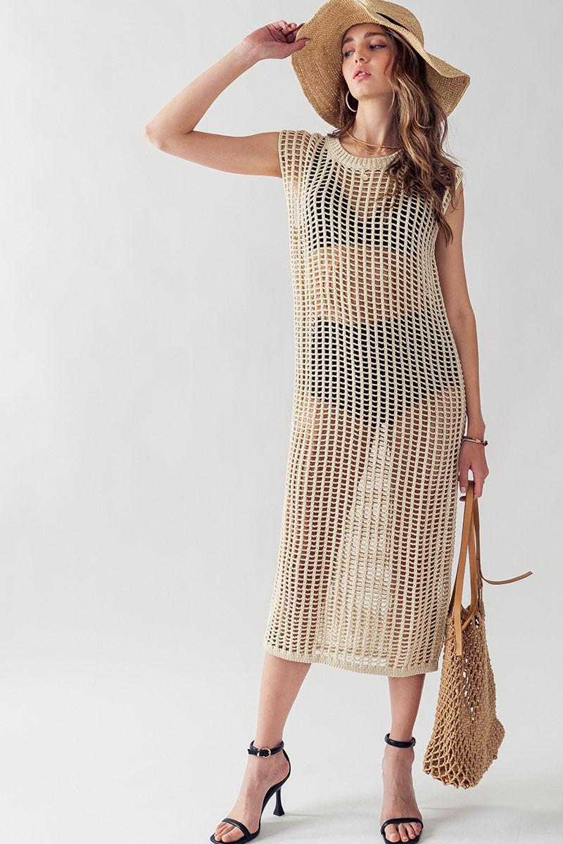 Anette Crochet Dress - Natural