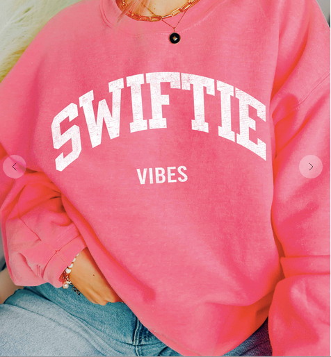 Swiftie Vibes Graphic Sweatshirt-Hot Pink