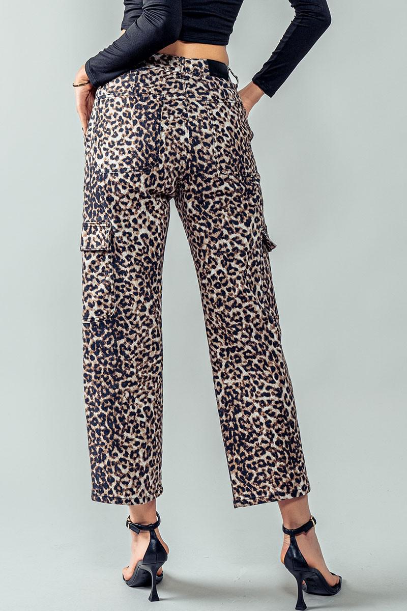 Savanna Cropped Leopard Cargo Pants