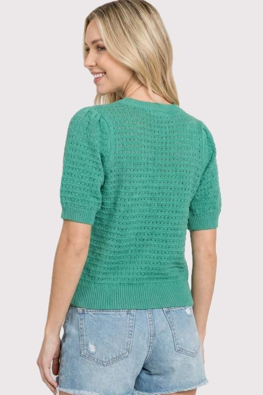Open Weave Pointelle Sweater