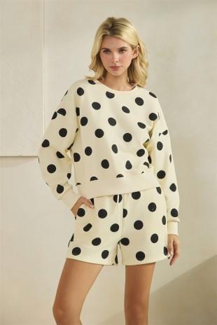 Polka Dot Crew Neck