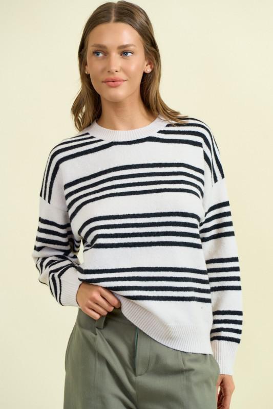Stripe Round Neck Sweater
