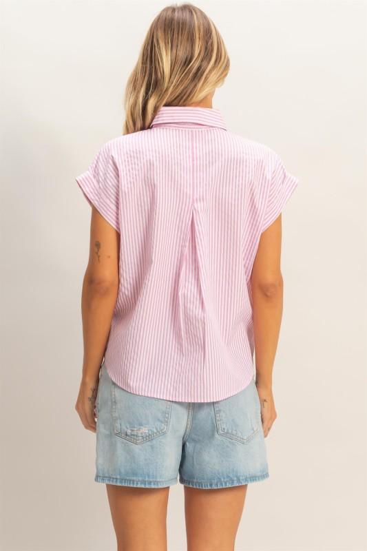 Pink Stripe Short Sleeve