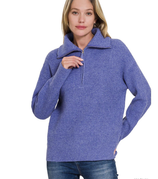 Half Zip Collared Sweater
