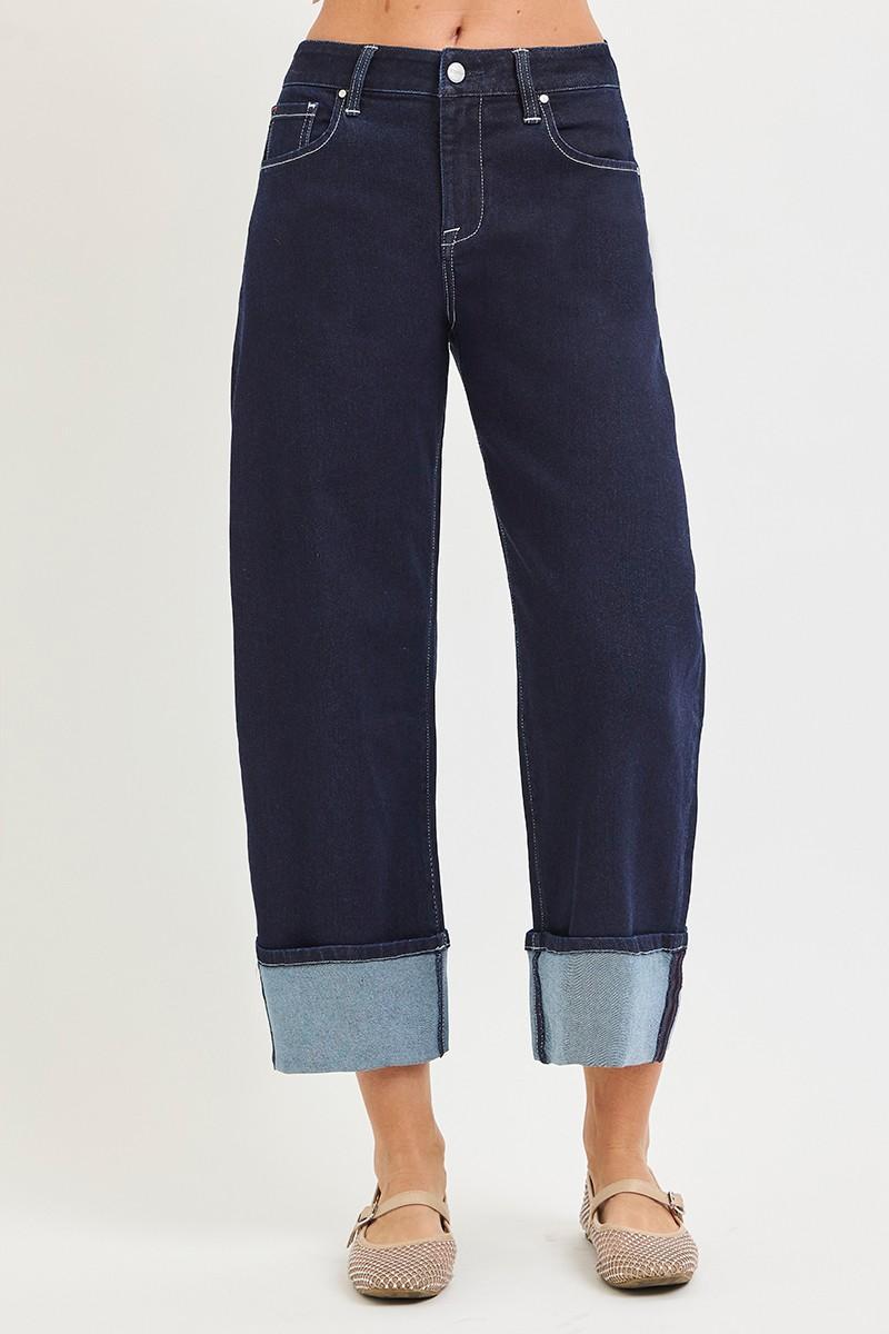 Risen Slouchy Crop Barrel Cuffed Hem