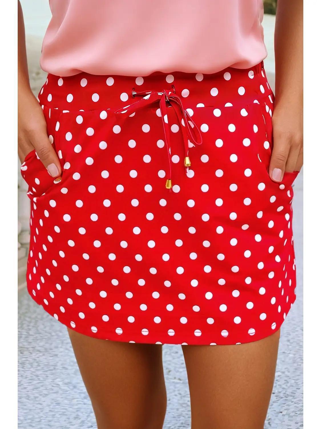 Polka Dot High Waist Shift Skort