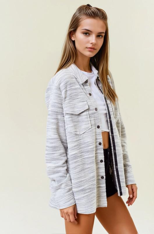 Slub Jacquard Knit Jacket