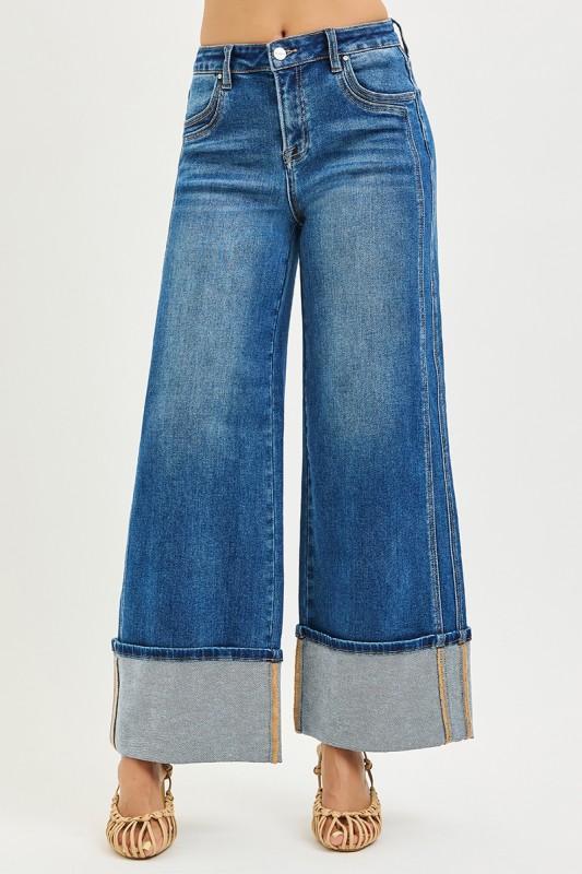 Risen HR Wide Leg Cuffed Double Front Pocket
