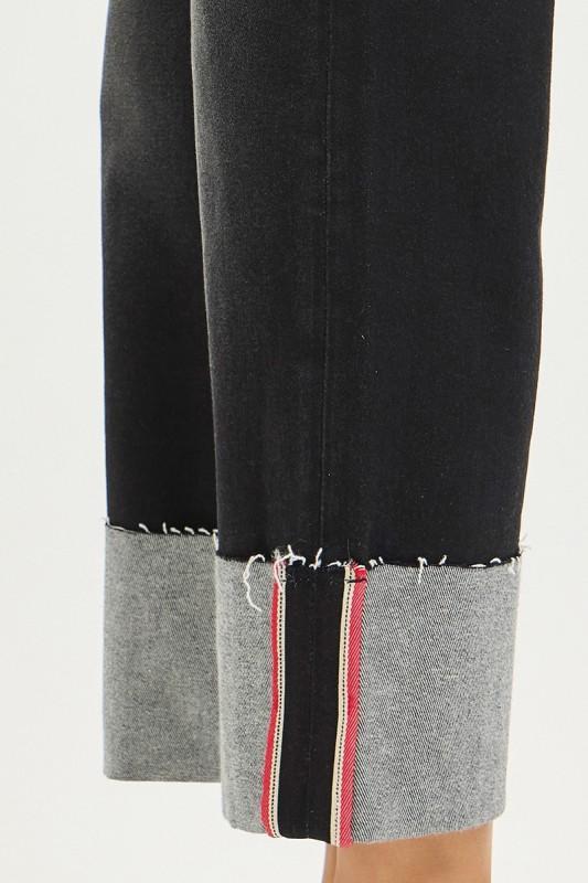 Risen Black Wide Cuff Denim