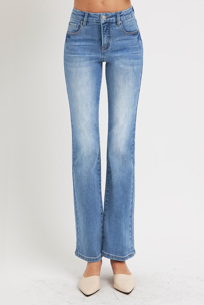 Risen Mid Rise Ankle Bootcut Jeans