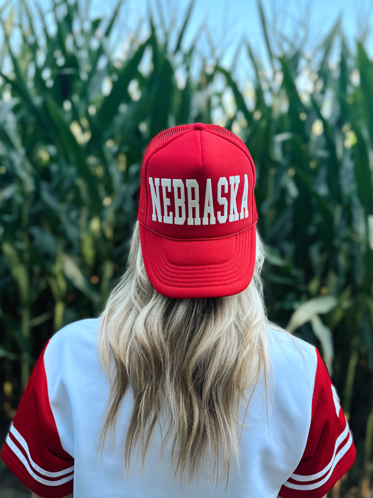 Red Nebraska Trucker Hat