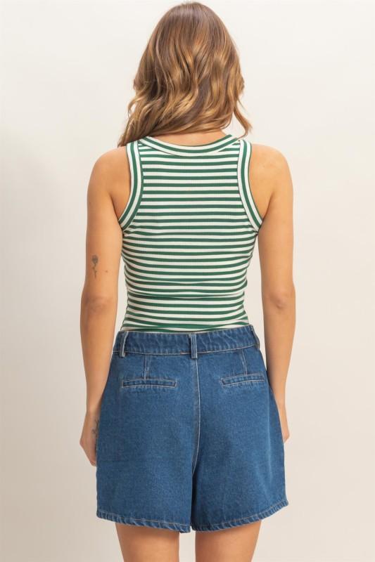 Striped Ribbed Racerback Tank