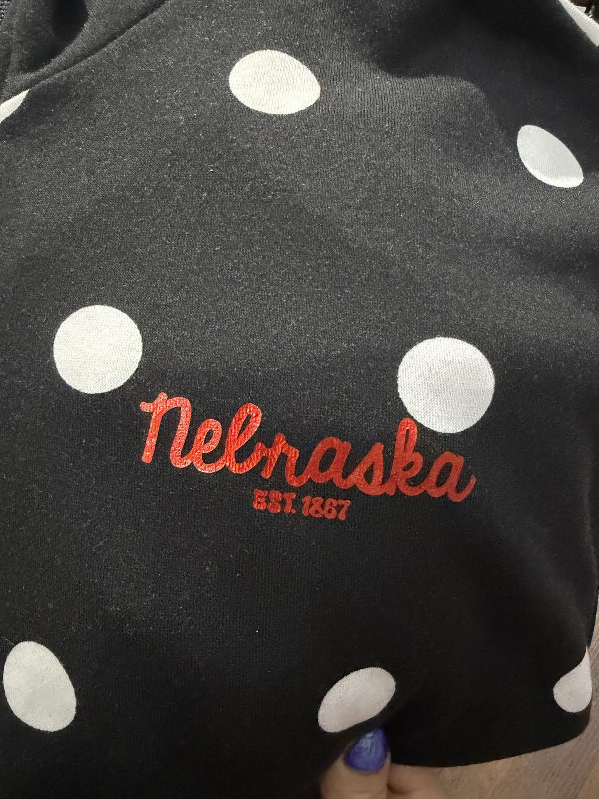 Nebraska Polka Dot Quarter Zip