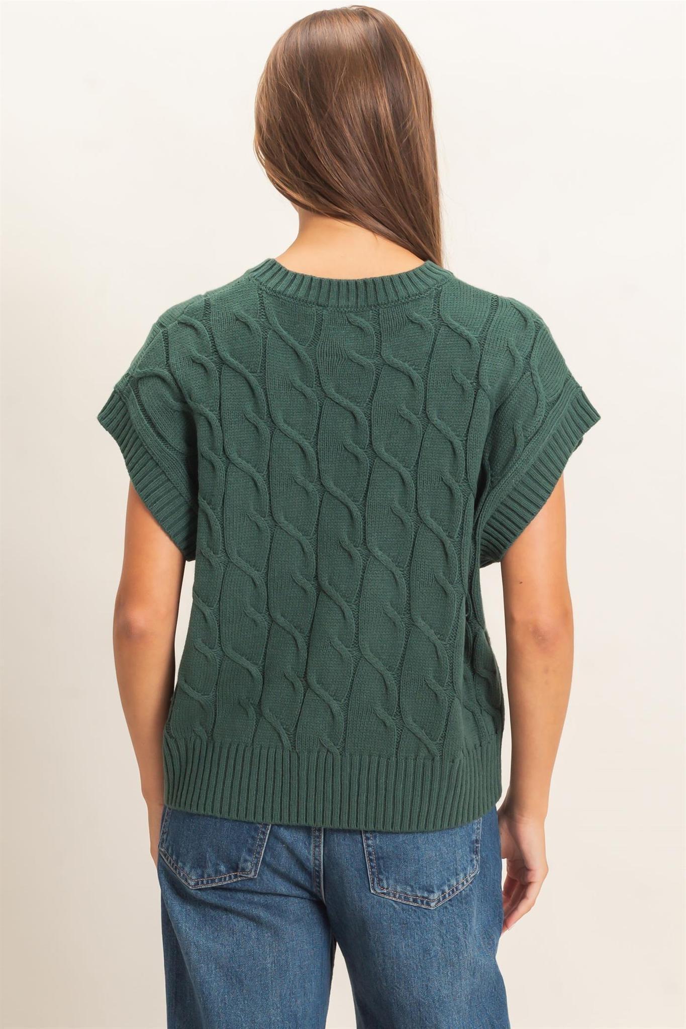 Cable Cap Sleeve Sweater