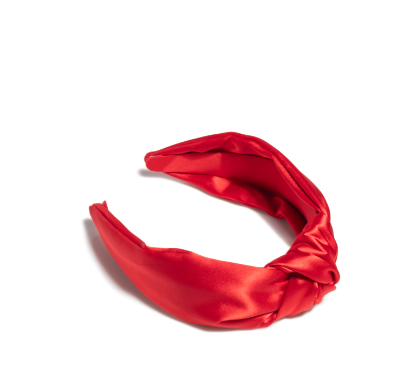 Satin Knotted Headband - Red