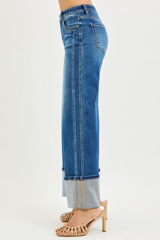 Risen HR Wide Leg Cuffed Double Front Pocket