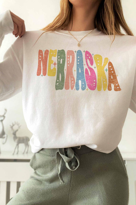 Nebraska Graphic Sweatshirt-White