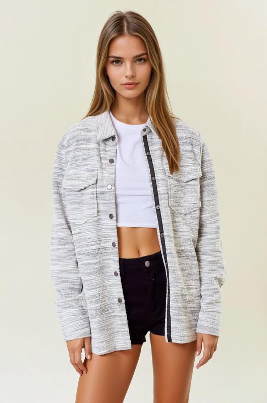Slub Jacquard Knit Jacket