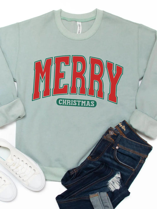 Merry Christmas Sage Sweatshirt