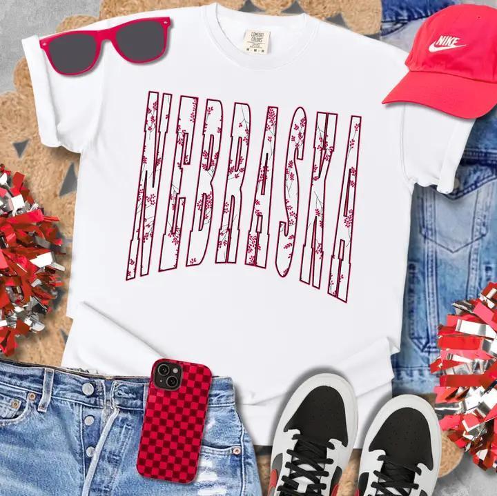 Floral Nebraska Tee