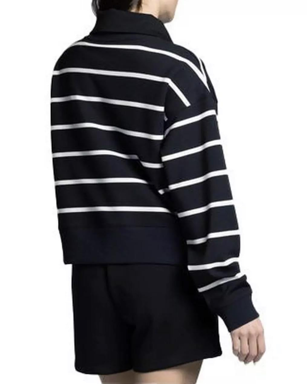 Martina Black Modal Stripe Top