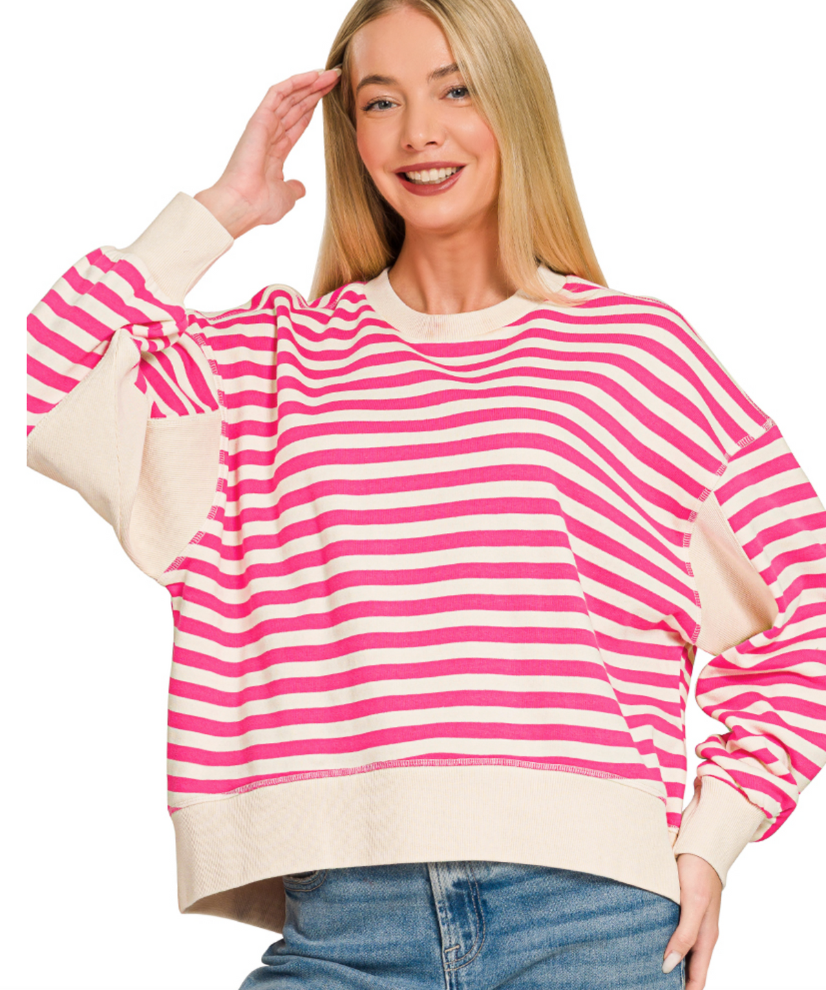 Striped Oversized Sweatshirt