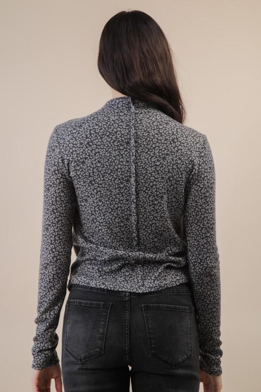 Leopard Fitted Knit Top