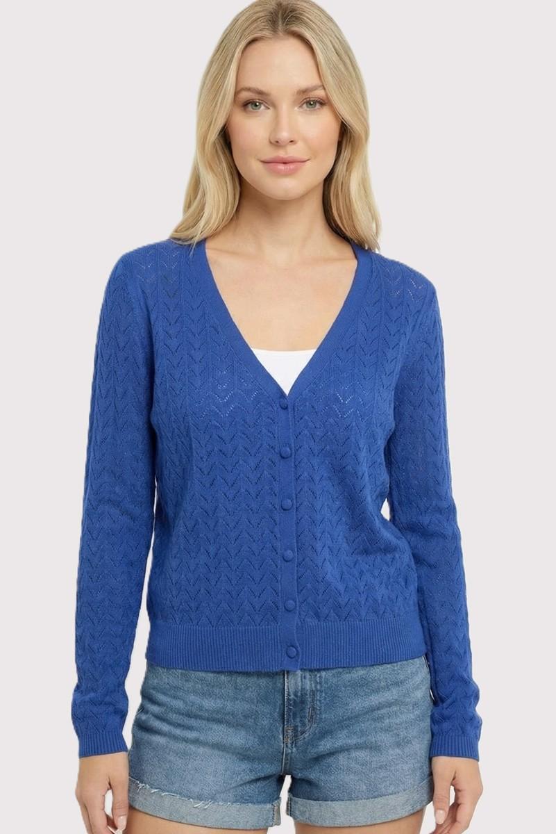 Pointelle V-Neck Cardigan